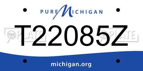 T22085Z Michigan License Plate