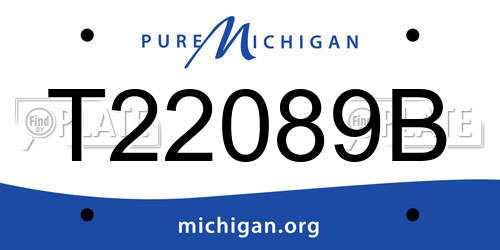 T22089B Michigan License Plate