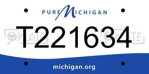 T221634 Michigan License Plate