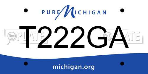 T222GA Michigan License Plate