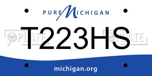 T223HS Michigan License Plate