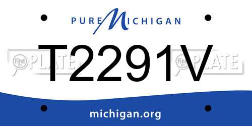 T2291V Michigan License Plate
