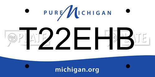 T22EHB Michigan License Plate