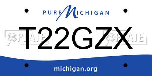 T22GZX Michigan License Plate