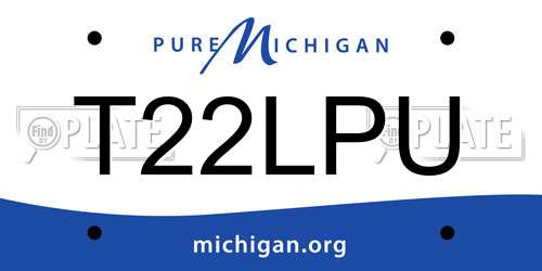 T22LPU Michigan License Plate