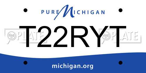 T22RYT Michigan License Plate