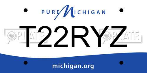 T22RYZ Michigan License Plate