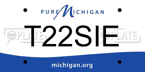 T22SIE Michigan License Plate