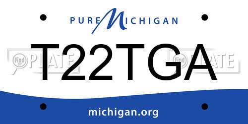 T22TGA Michigan License Plate