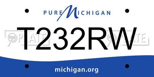 T232RW Michigan License Plate
