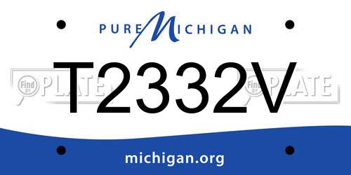 T2332V Michigan License Plate