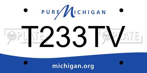 T233TV Michigan License Plate