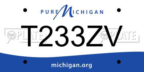 T233ZV Michigan License Plate