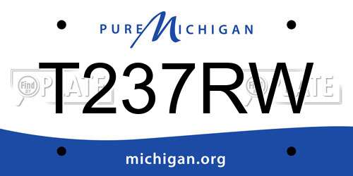 T237RW Michigan License Plate