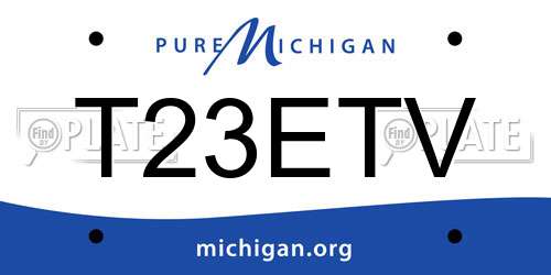 T23ETV Michigan License Plate