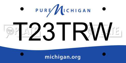 T23TRW Michigan License Plate