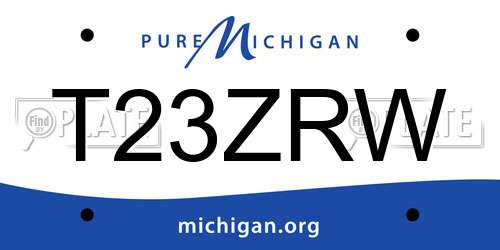 T23ZRW Michigan License Plate