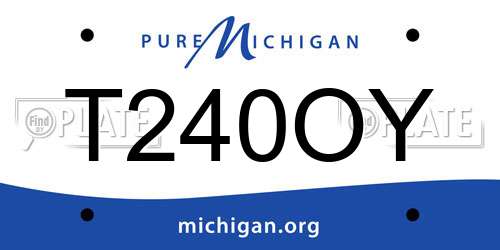 T240OY Michigan License Plate