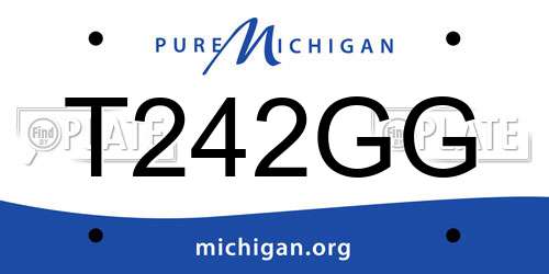 T242GG Michigan License Plate