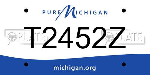 T2452Z Michigan License Plate