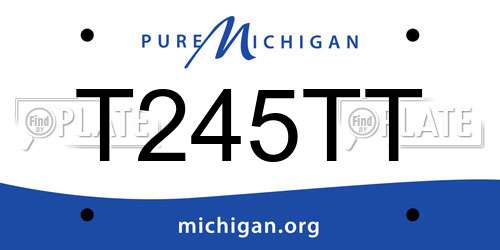 T245TT Michigan License Plate