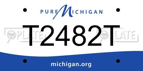 T2482T Michigan License Plate