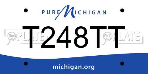 T248TT Michigan License Plate