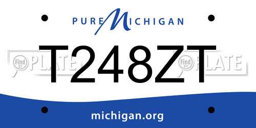 T248ZT Michigan License Plate
