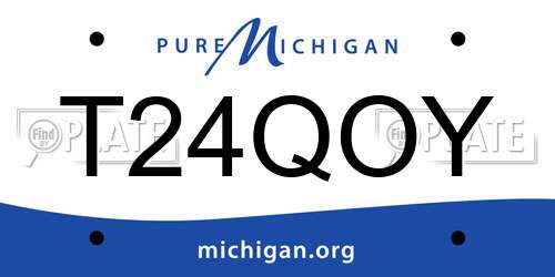 T24QOY Michigan License Plate