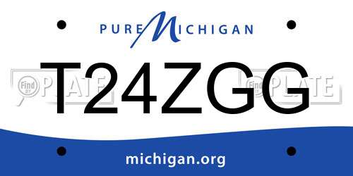 T24ZGG Michigan License Plate