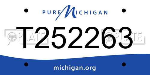 T252263 Michigan License Plate