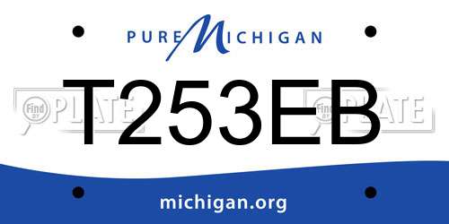 T253EB Michigan License Plate
