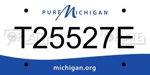 T25527E Michigan License Plate