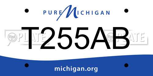 T255AB Michigan License Plate