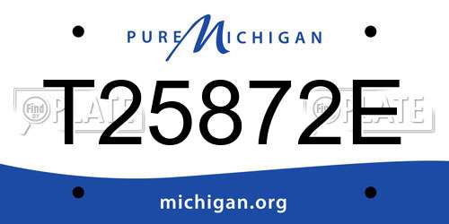 T25872E Michigan License Plate