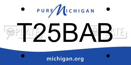 T25BAB Michigan License Plate