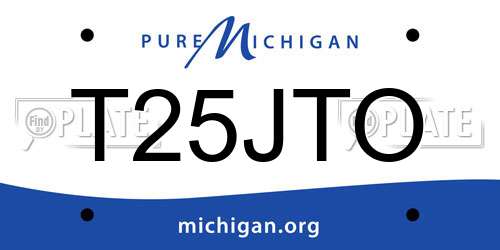 T25JTO Michigan License Plate