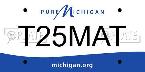 T25MAT Michigan License Plate