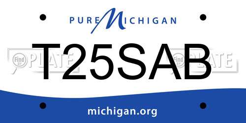 T25SAB Michigan License Plate