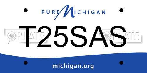 T25SAS Michigan License Plate