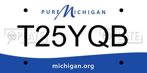 T25YQB Michigan License Plate