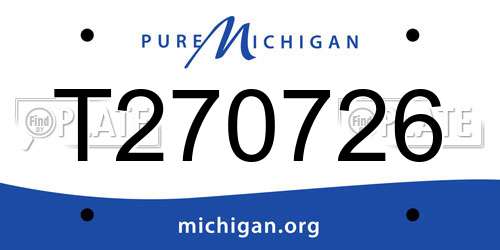 T270726 Michigan License Plate