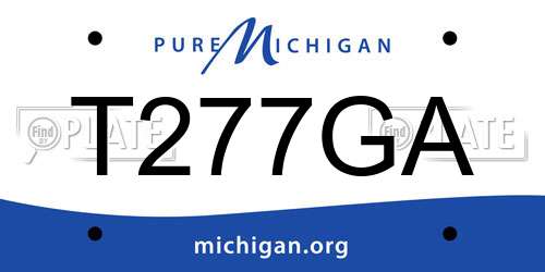 T277GA Michigan License Plate