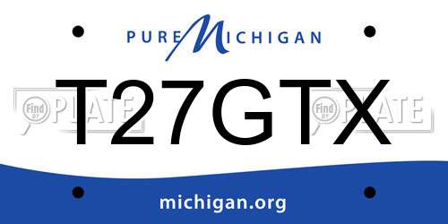 T27GTX Michigan License Plate