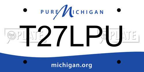 T27LPU Michigan License Plate