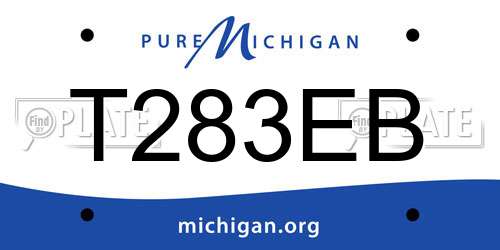 T283EB Michigan License Plate