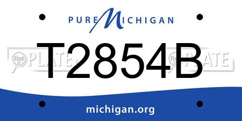 T2854B Michigan License Plate