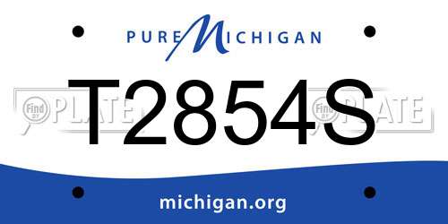 T2854S Michigan License Plate