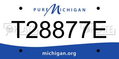 T28877E Michigan License Plate