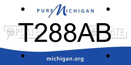 T288AB Michigan License Plate